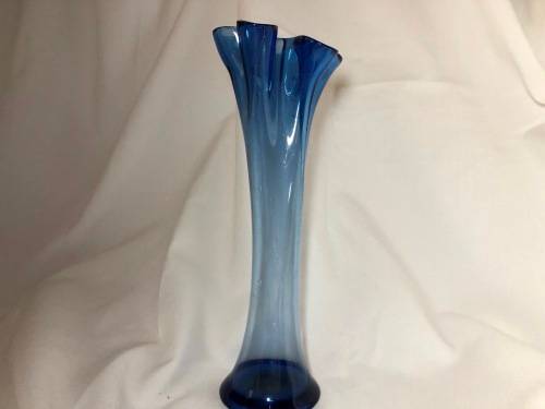Vintage blue glass vase - perfect condition - 25cm