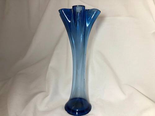 Vintage blue glass vase - perfect condition - 25cm