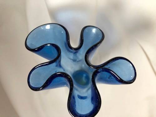 Vintage blue glass vase - perfect condition - 25cm