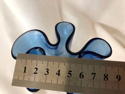 Vintage blue glass vase - perfect condition - 25cm