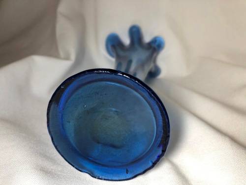 Vintage blue glass vase - perfect condition - 25cm