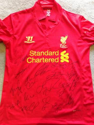 LIVERPOOL 2012-2013 squad signed football + COA RARE!!!!