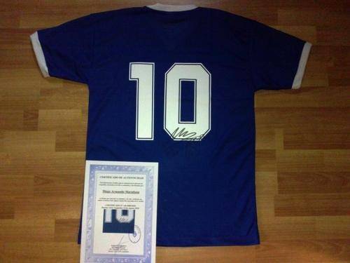 DIEGO MARADONA SIGNED ARGENTINA JERSEY SHIRT MEXICO 86 - COA !!