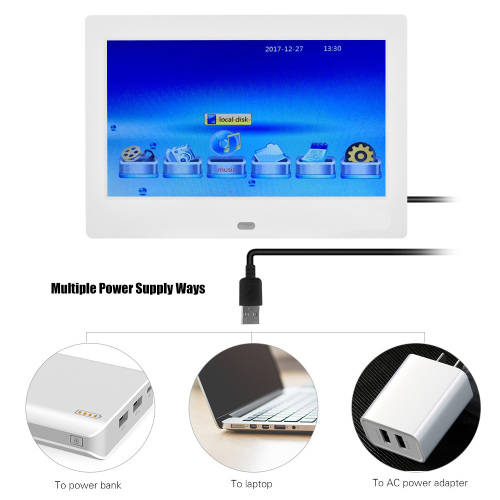 7 Inch IPS HD Screen Digital Photo Frame  Unboxed