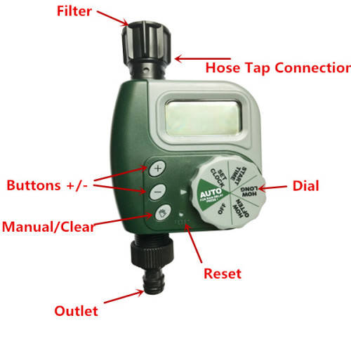 Single Outlet Programmable Hose Faucet Timer, Standard Packaging Unboxed