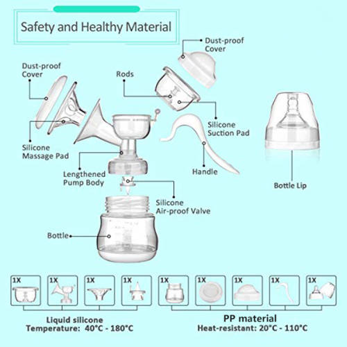 Manual Breast Pump with Lid for Breastfeeding - White Unboxed