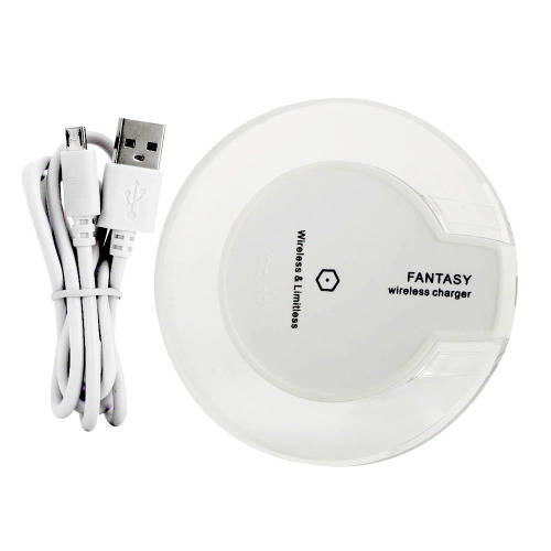 Universal Crystal Qi Wireless Phone Charger-White Unboxed