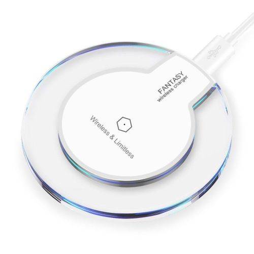 Universal Crystal Qi Wireless Phone Charger-White Unboxed