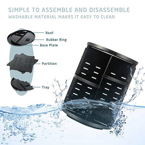 360 Degree Rotating Makeup Organizer - Black  Unboxed