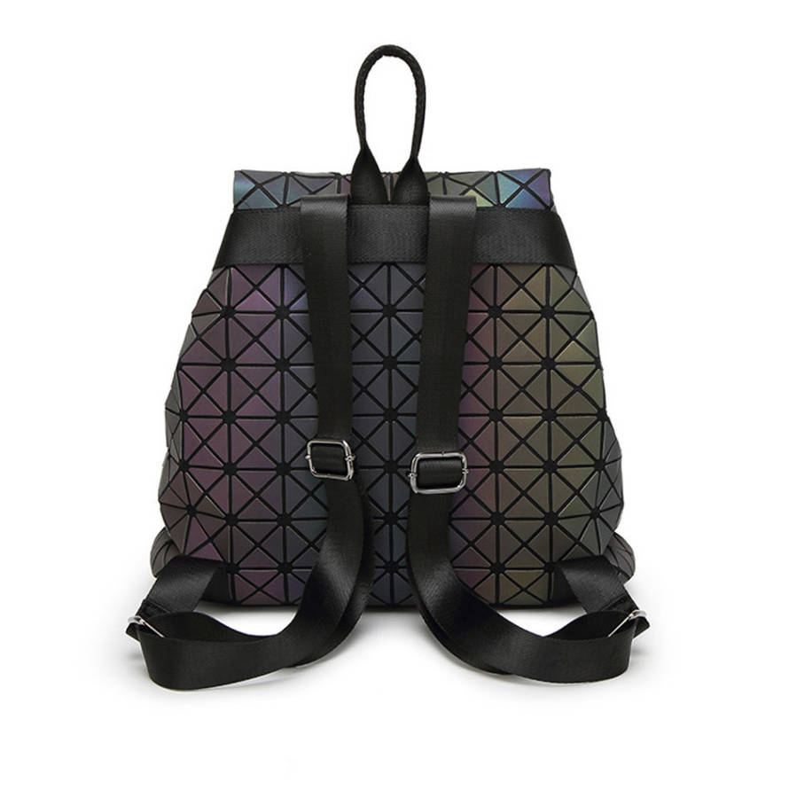 *LOCAL STOCK* Women Geometry Holographic Reflective Backpacks Travel Shoulder Bag