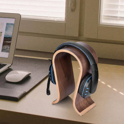 Classic U Shape Wooden Headphones Stand Holder Unboxed