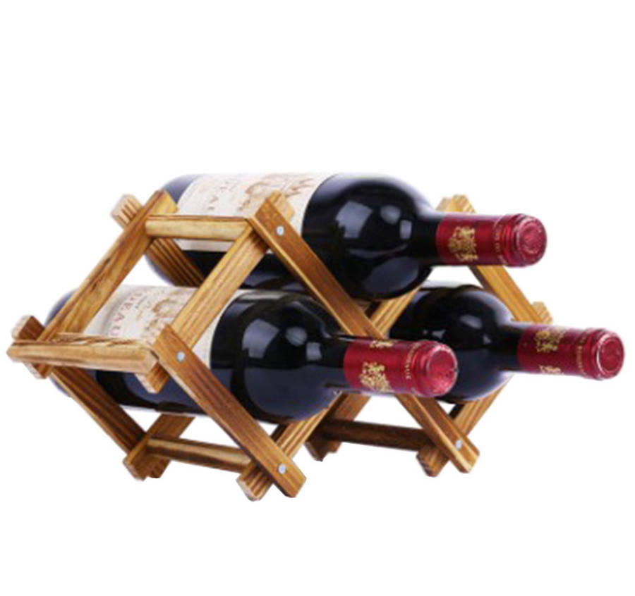Freestanding Pine Wood 3 Bottle Wine Storage Stand Unboxed