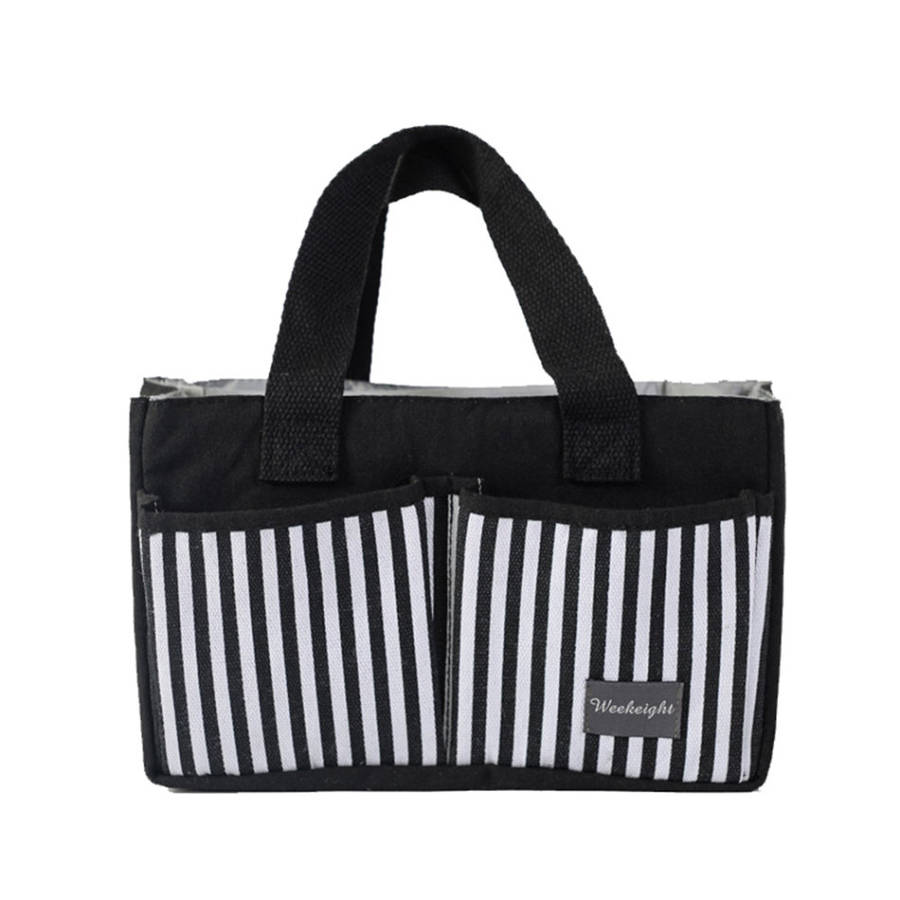 Portable Canvas Diaper Caddy Storage Bag - Stripe Unboxed
