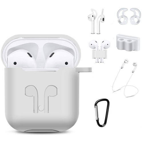 5 In 1 Silicone AirPods Protective Accessories-White Unboxed