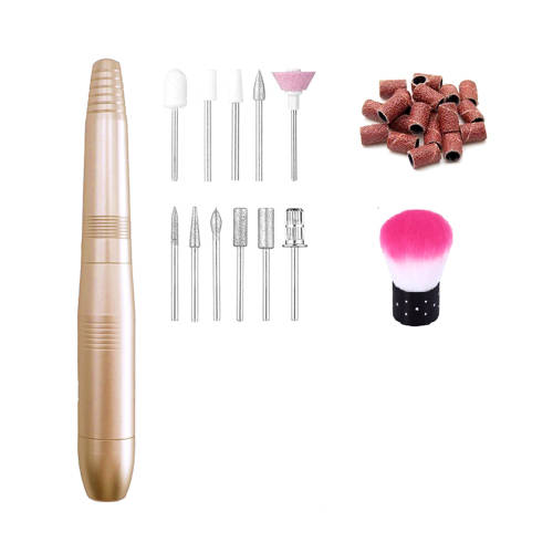 USB Portable Electric Nail Drill Pen Manicure Machine Set-Golden Unboxed