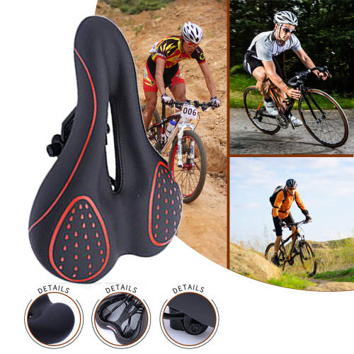Shock Absorbing MTB Bike Saddle Seat Bicycle Cycling Seat-Red Unboxed