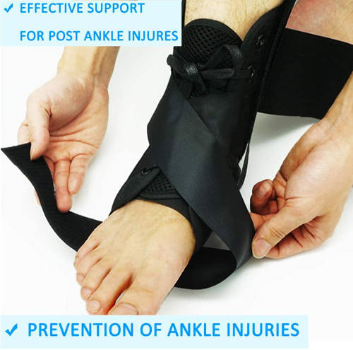 Lace-Up Sports Ankle Stabilization Support for Sprains & Injuries (Size:L) Unboxed