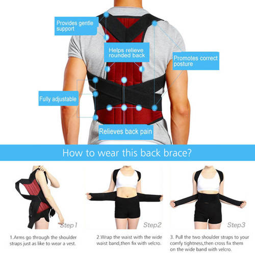 Posture Corrector Bad Back Support Brace-XL(Red) Unboxed