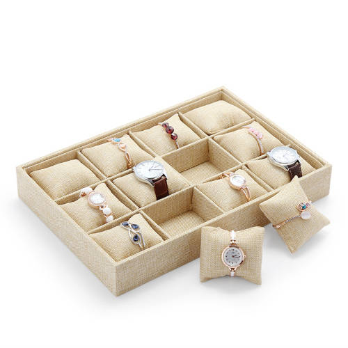 12 Grids Jewelry Watch Display Storage Tray-Jute Unboxed