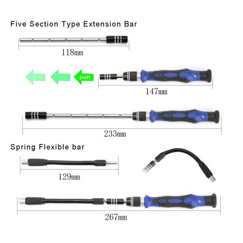 63 in 1 with 56 Bits Precision Screwdriver Kit - Blue Unboxed