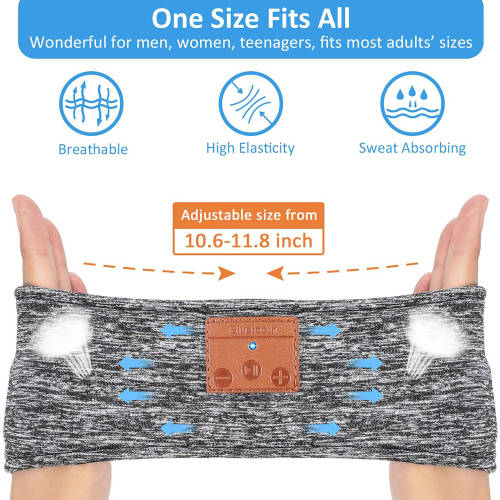 Sleep Headphones Bluetooth Headband with Ultra-Thin Stereo Speaker - Gray Unboxed