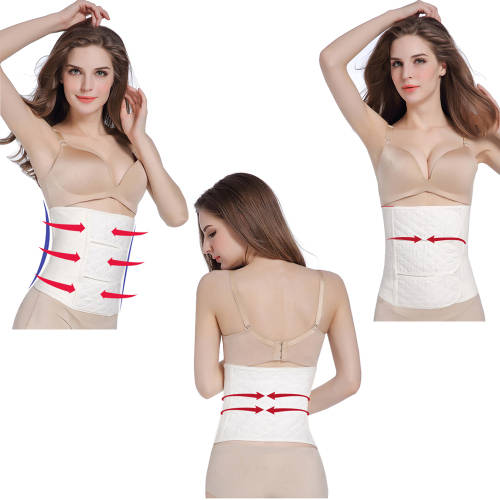 Postpartum Girdle Belly Binder & Pelvis Belt (Size:L) - White