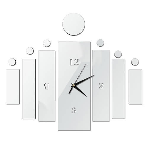 Modern Art DIY Acrylic Mirror Cylinder Wall Clock-Silver
