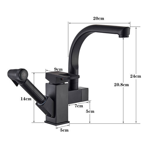 Portable Kitchen 360 Degree Rotation Hot & Cold Pull Out Mixer Tap