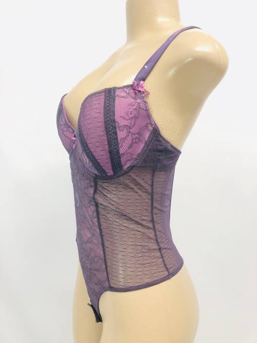 size 34B one piece bodysuit purple
