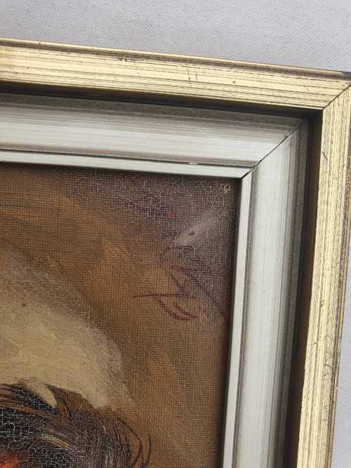 Diaz '73 original paint on canvas of men smoking x2