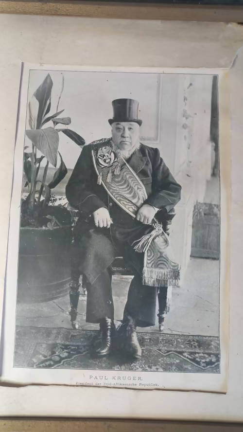 Very old framed print of president Paul Kruger