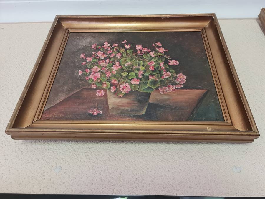 J Faber Antique Oil Painting - 1922