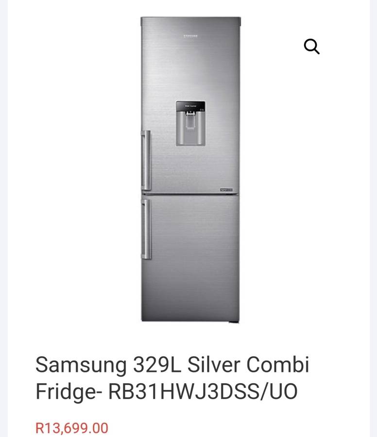 Samsung 329L Silver Combi Fridge- RB31HWJ3DSS