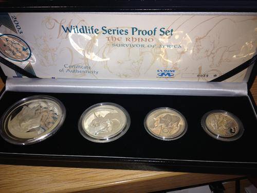 2003 SILVER - WILDLIFE SET - THE RHINO -  OVER 3OZ OF SILVER