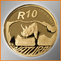 2010 NATURA SERIES - BLACK RHINO- 24 CARAT GOLD!