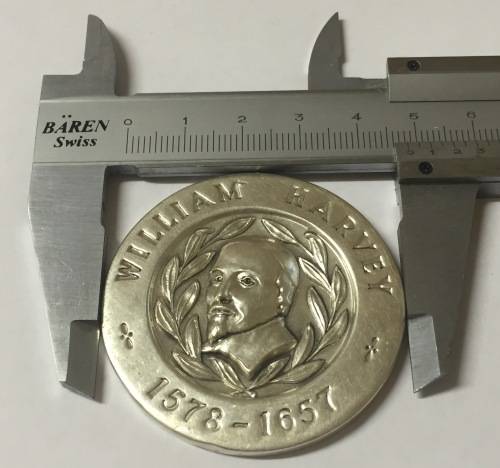 Huge SILVER Medal William Harvey, South African Blood Transfusion Service, 50th Blood Donation