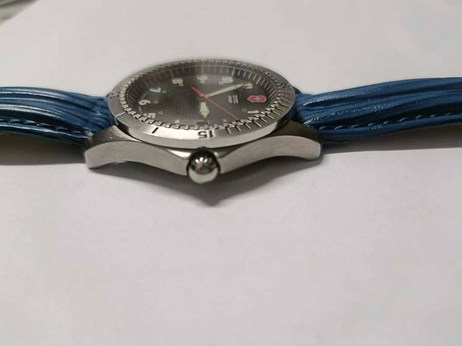 Victorinox Swiss Army 40mm Black Stainless Steel Blue Strap Watch