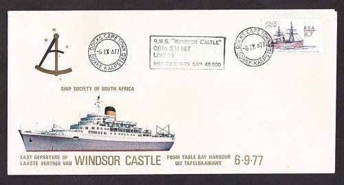 Last Departure of the Postal Ship - "Windsor Castle" From the Docks Cape Town to London - 6 Sep 1977