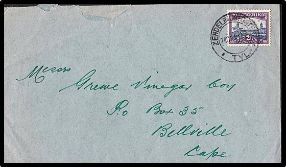 Rare Postmark "ZENDELINGSFONTEIN_TVL"
