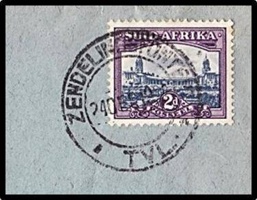 Rare Postmark "ZENDELINGSFONTEIN_TVL"