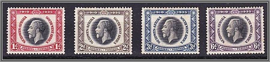 1935 S.W.A. KGV Silver Jubiliee MM (*) Set of 4