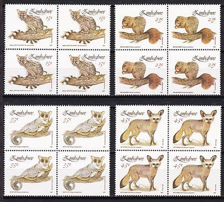 1990-97 Zimbabwe Blocks of 4 UMM (**) Selection - CV = R1,800+