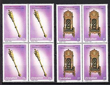 1990-97 Zimbabwe Blocks of 4 UMM (**) Selection - CV = R1,800+