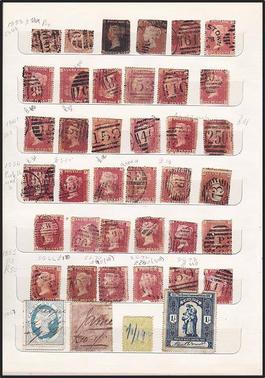 Excellent GBR Collection QV to KGVI in Old Stock Book including PENNY BLACK !!! See All the Scans