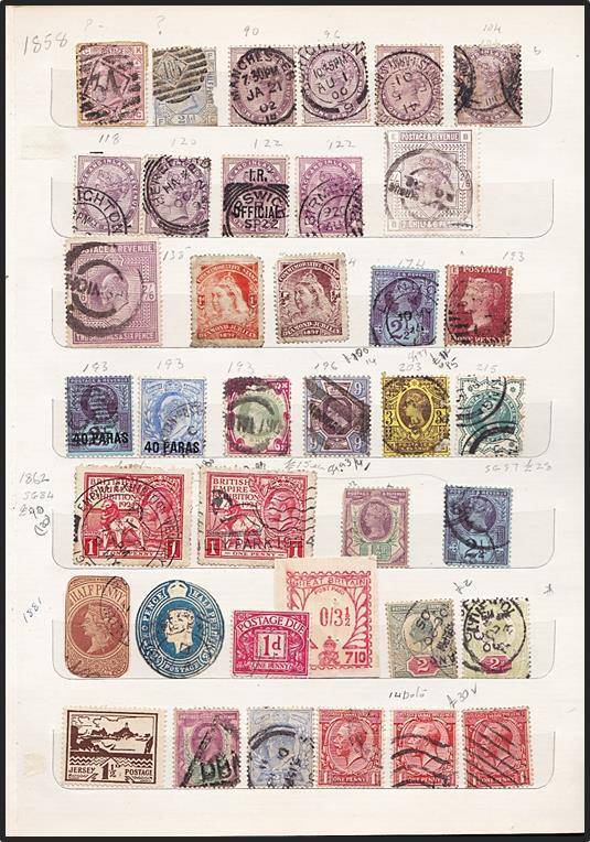 Excellent GBR Collection QV to KGVI in Old Stock Book including PENNY BLACK !!! See All the Scans