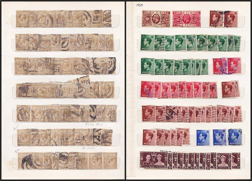 Excellent GBR Collection QV to KGVI in Old Stock Book including PENNY BLACK !!! See All the Scans