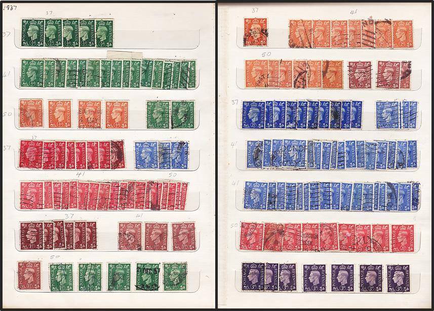 Excellent GBR Collection QV to KGVI in Old Stock Book including PENNY BLACK !!! See All the Scans