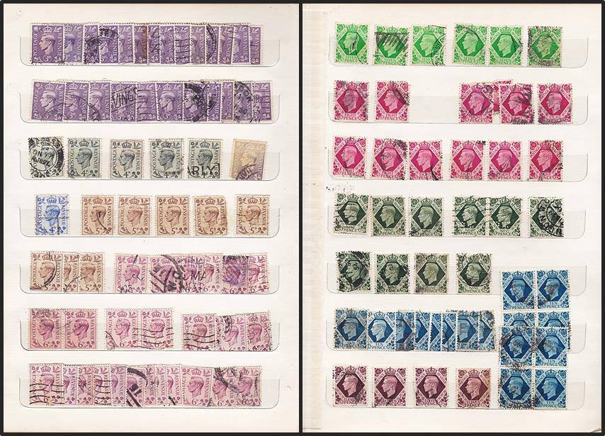 Excellent GBR Collection QV to KGVI in Old Stock Book including PENNY BLACK !!! See All the Scans