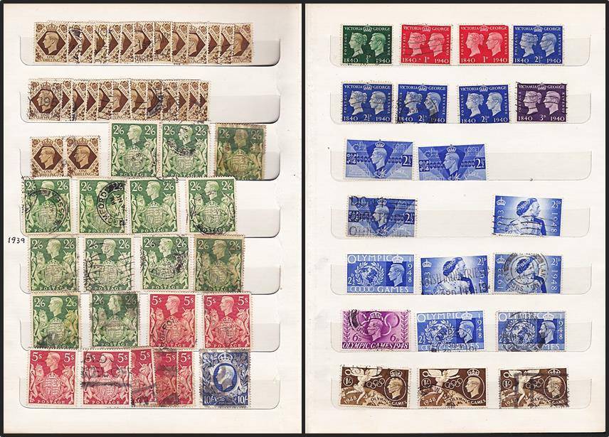 Excellent GBR Collection QV to KGVI in Old Stock Book including PENNY BLACK !!! See All the Scans