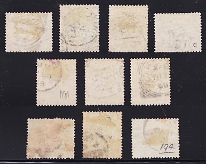 1883-84 GBR Queen Victoria VFU Full Set (SG.187-196)  *** CV =  £1,650+  (R33,000+) ***